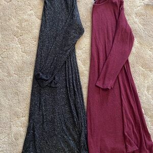 Old Navy Black and Burgundy Midi Dresses